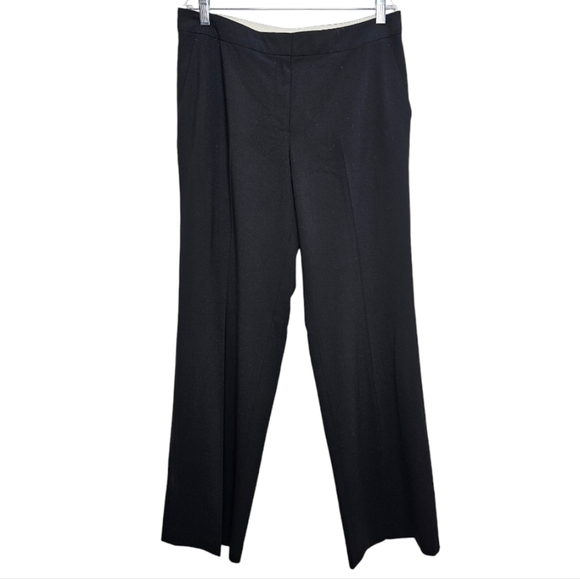 Michael Kors Black Straight Leg Pocketed Wool Blend Pants Size 10 - Picture 1 of 8
